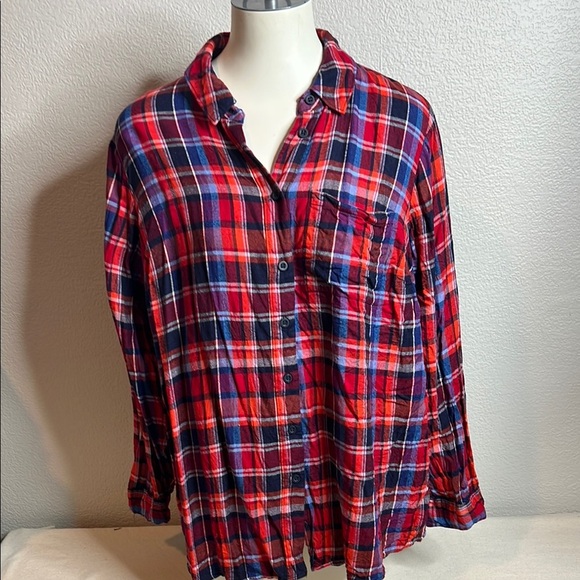 Lane Bryant Plaid Button Down Shirt - Size 14/16 - Picture 1 of 6